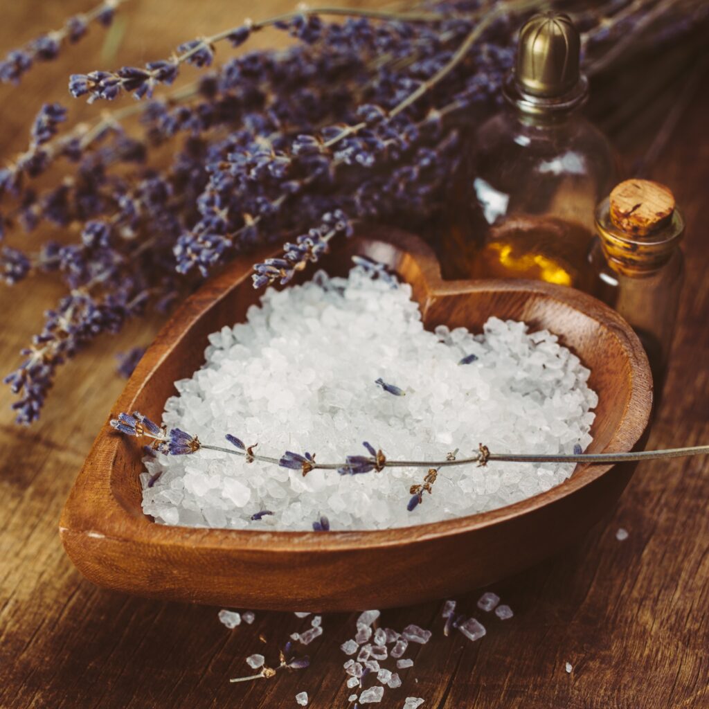 Massage oil and sea salt